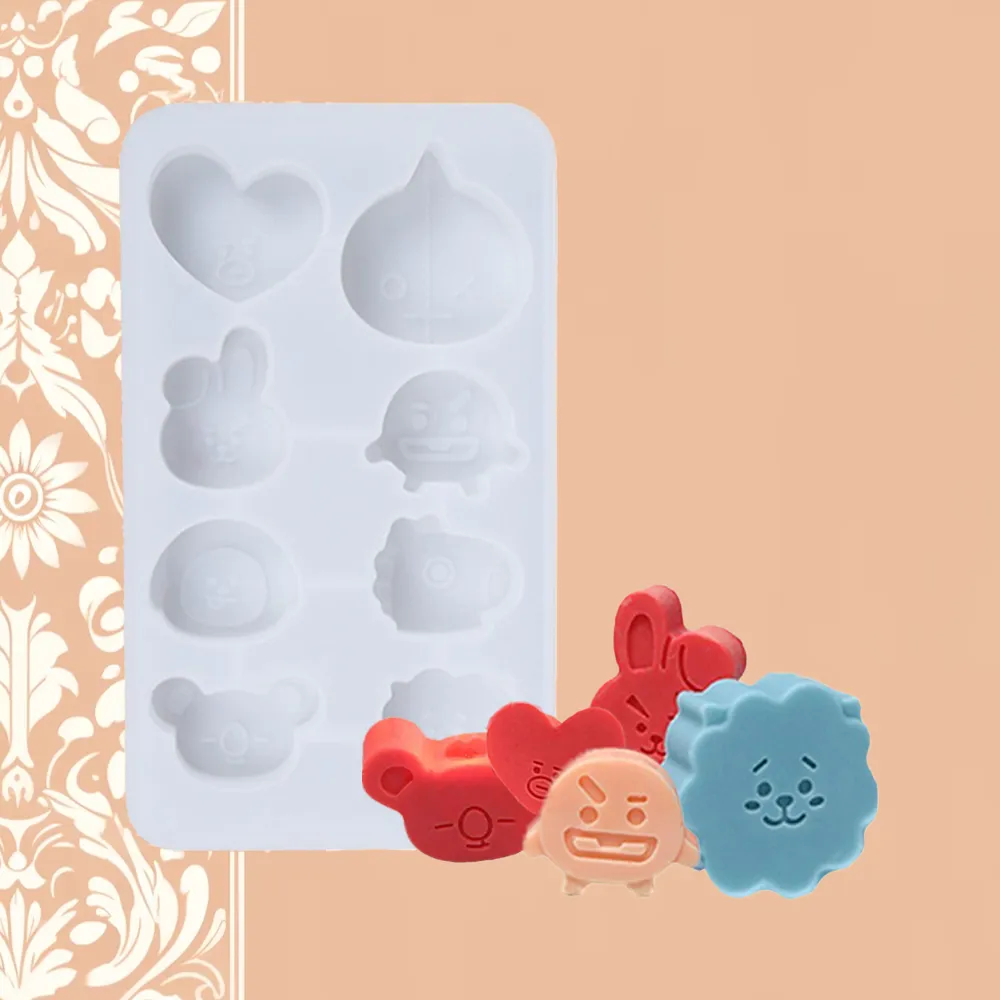 Kawaii Emoji BT21 Silicone Mold | Candle Maker Source