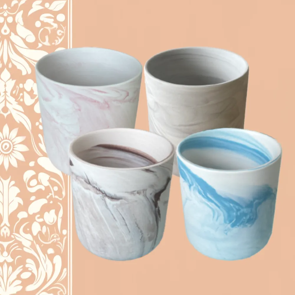 Marbled Ceramic Jars | Candle Maker Source